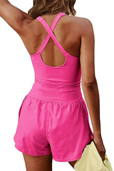 Hot Pink Athletic Romper