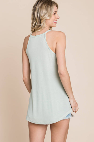 Evie Ribbed Racerback Tank in Mint