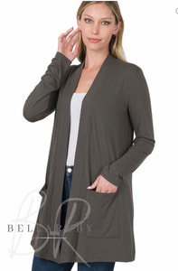 Casey Basic Cardigan in Ash Grey