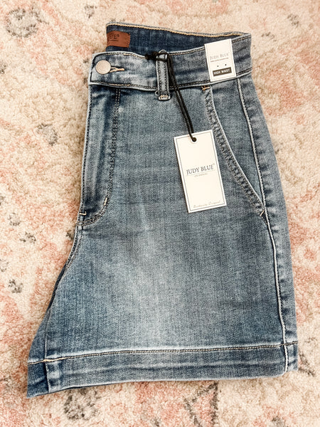 Brylie Judy Blue High Rise Denim Shorts
