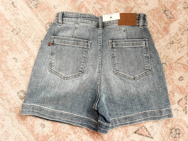 Brylie Judy Blue High Rise Denim Shorts