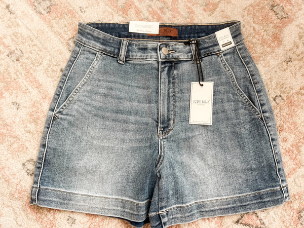 Brylie Judy Blue High Rise Denim Shorts