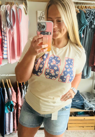 USA Floral Unisex T-Shirt