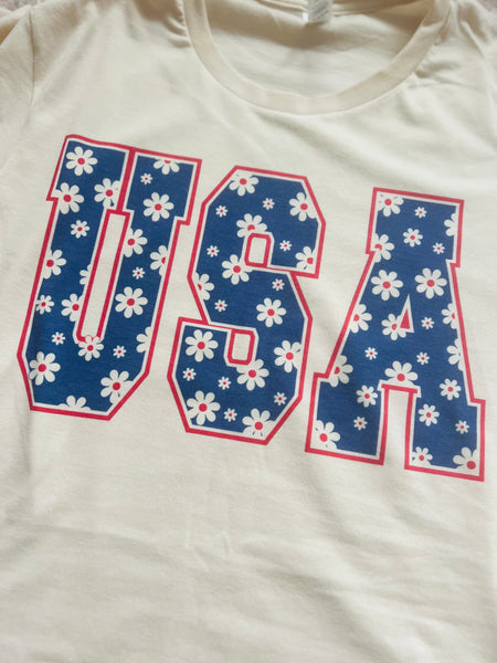 USA Floral Unisex T-Shirt