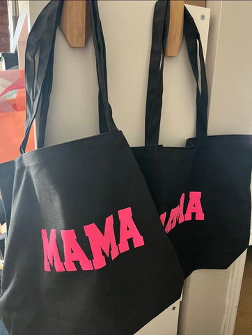 Garment Dyed Puff Print Mama Tote