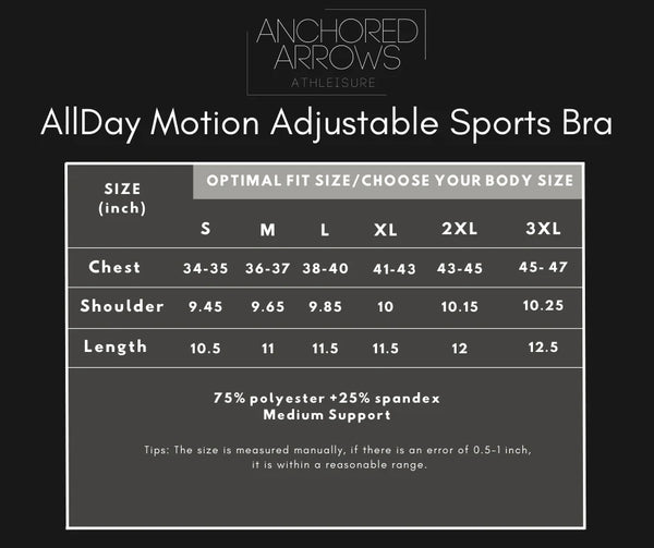 Anchored Arrows All Day Motion Adjustable Sports Bra