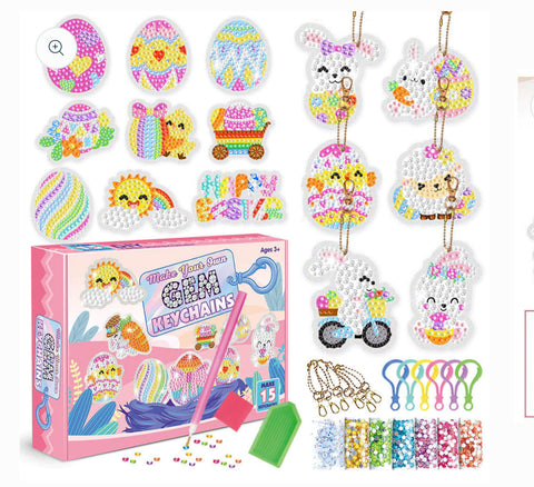 Diamond Art Easter Keychains