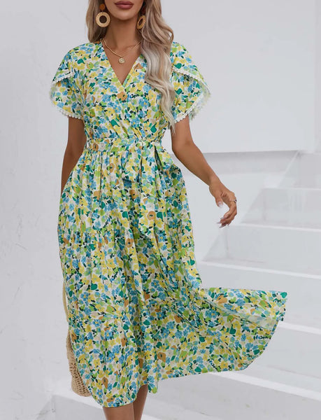 Maggi Floral V-Neck Dress Pre-Order