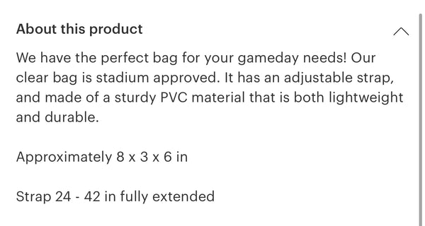 Clear Stadium Bags