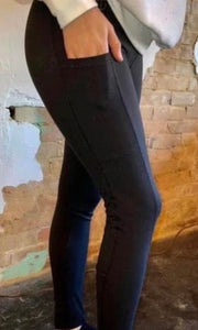 Anchored Leggings COMPRESSION w/ POCKETS | SOLID BLACK | FULL LENGTH