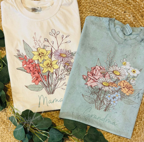 Custom Birth Flower Bouquet T’s