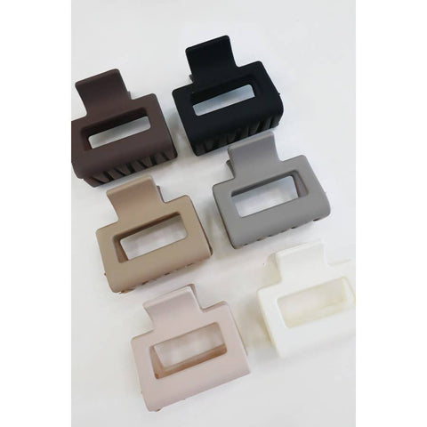 3 Pack Of  Neutral Color Mini Rectangle Hair Claw Set