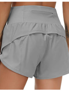 Grey Athletic Shorts with zipper pocket