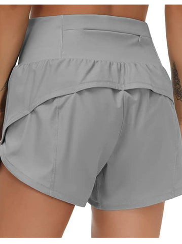 Grey Athletic Shorts with zipper pocket