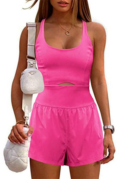 Hot Pink Athletic Romper