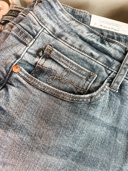 Tristen Embroidered Pocket Judy Blue Jeans - High Waisted