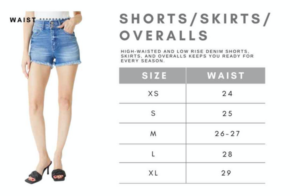 Claire Kancan Raw Edge Button Up High Rise Shorts